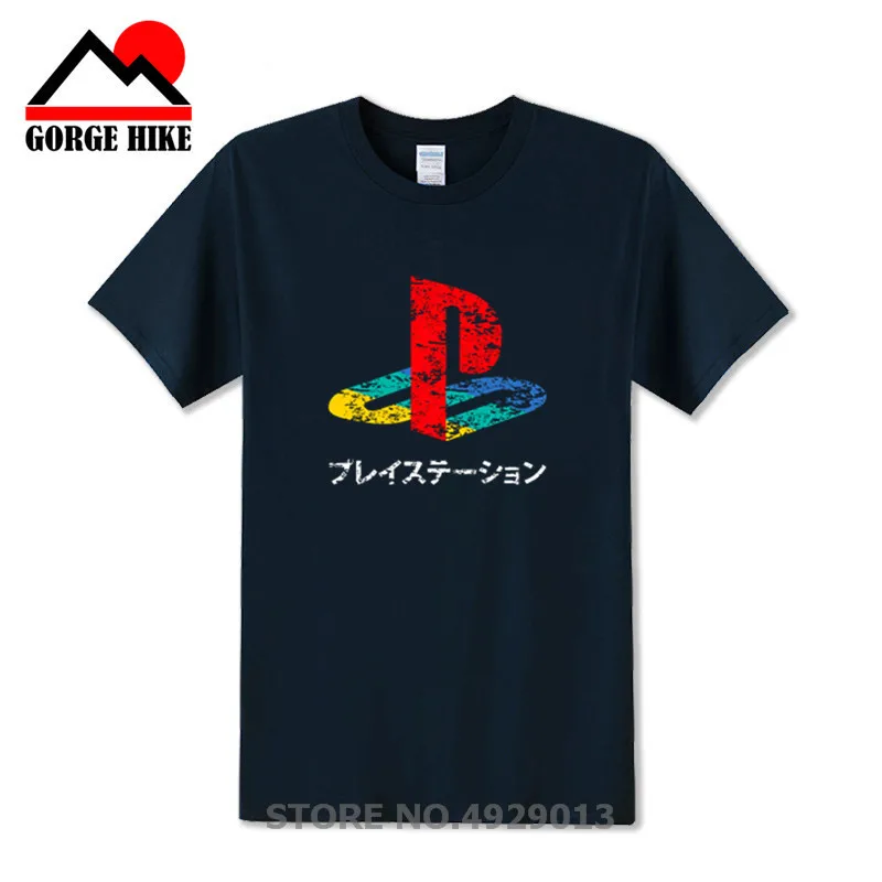 

New Classic PS Logo T shirt Xbox Game Playstation T-shirt Men Tee TShirt HipHop O-neck Short Sleeve Summer color Cotton T Shirts