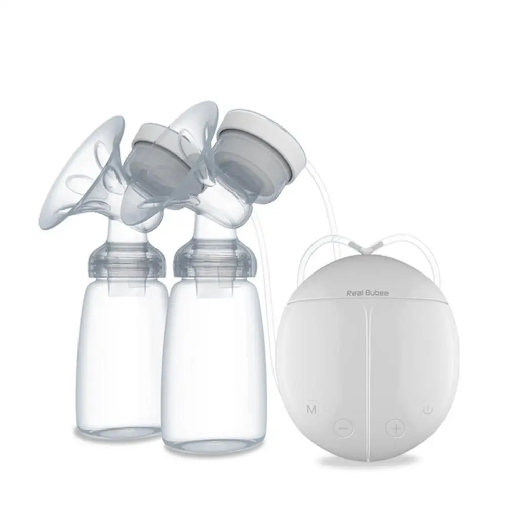 Kidlove Double Side Electric Breast Pump Automatic Massage for Postpartum Feeding USB Electric Breast Pump with baby milk bottle - Цвет: White English