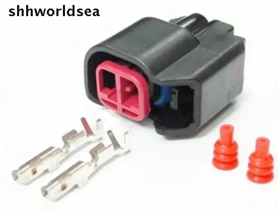 

shhworldsea 50Set 2 PIN ev6 ev14 USCAR Fuel Injector Pigtail Connectors Waterproof Connector Plug sr20det rb30 GTR FAST ls2 ls3