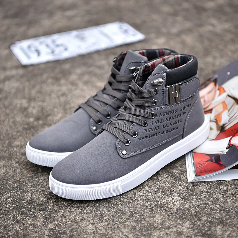 Hot Men Boots Fashion Warm Winter Men shoes Autumn Leather Footwear For Man New High Top Canvas Casual Shoes Men