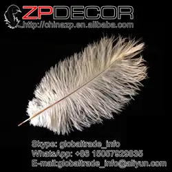 ZPDECOR 100 шт./лот 25-30 см (10-12 дюймов) Рука Выберите Красивые Белые Страусовые Перья Оптом оптовая