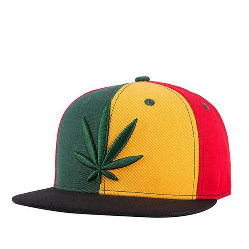 

Adjustable Maple Leaf Embroidery Flat Cap Men Women Outdoor Sports Hat Snapback Baseball Caps Gorras Hip Hop Hats