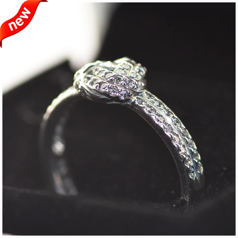 

Sparkling Love Knot Rings 100% 925 Sterling Silver Fine Jewelry Free Shipping
