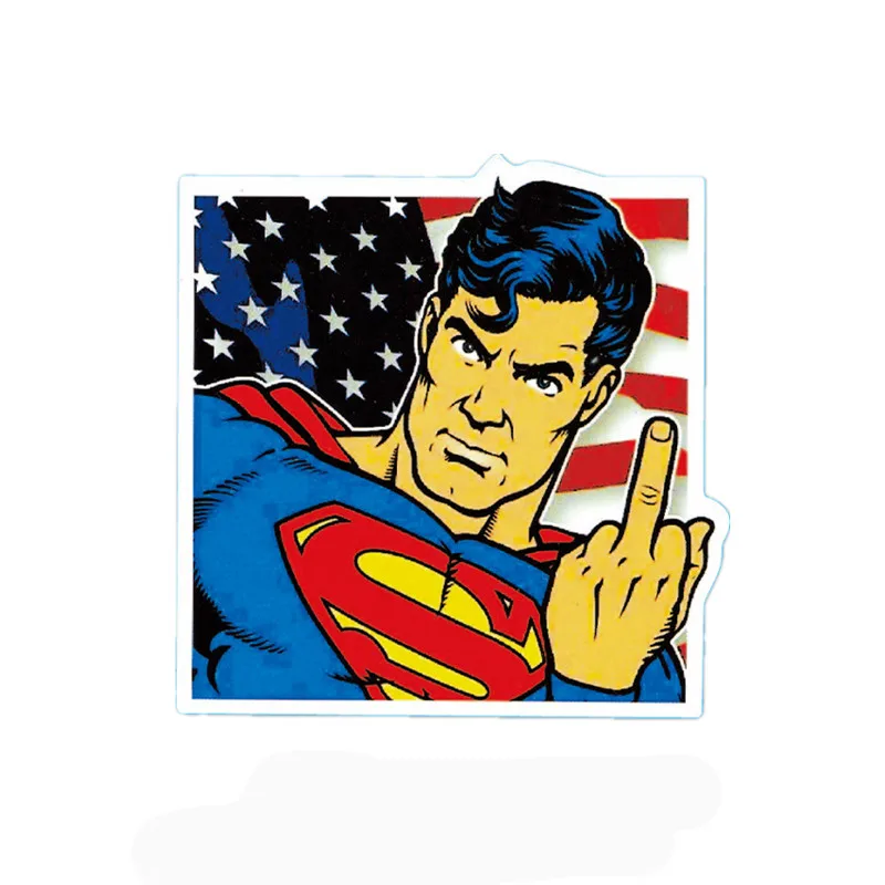 2pcs Car Styling Stickerss Decals Dirty Superman Stickers Waterproof Home Decor Laptop Decal Fridge Skateboard Stickers
