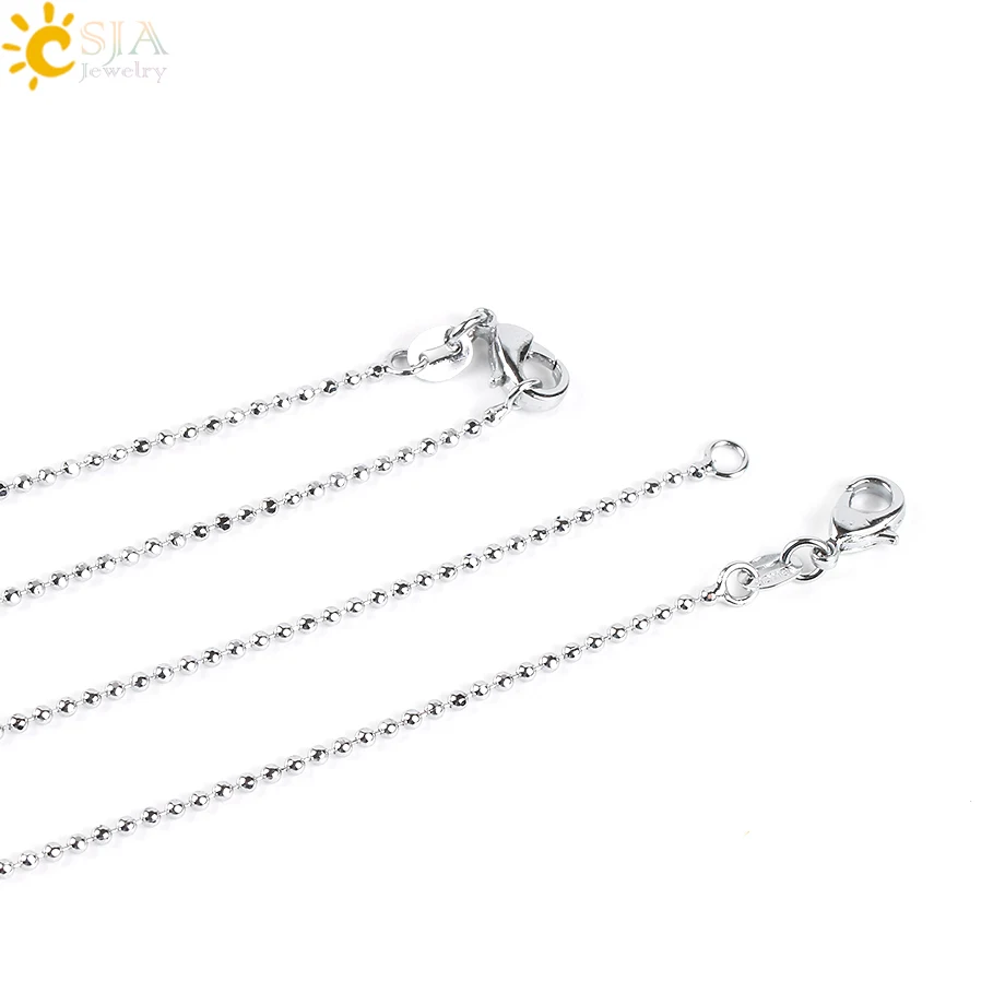 CSJA Natural Gem Stone Water Drop Necklaces Pendants Tiger Eye Lapis Lazuli Clear Crystal Opal Reiki Healing Jewellery Gift E526