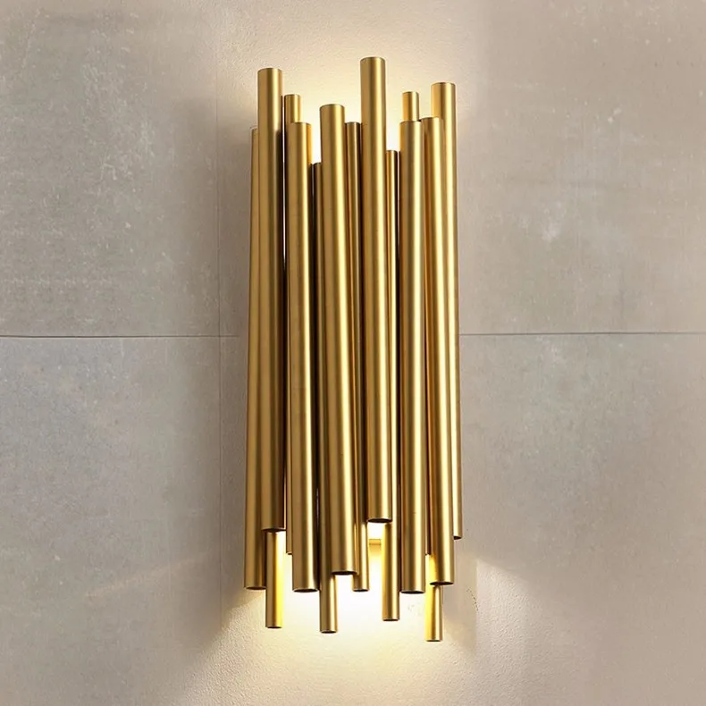 Дизайн Брубек настенный светильник роскошный золотой алюминиевый трубчатый промышленный настенный светильник для дома светодиодный настенный светильник с аппликацией Murale