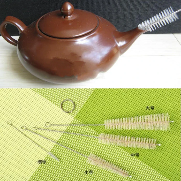 4 Pcs/lot High quality specifications of nylon brush stainless steel teapot cup bottle brush brush bottle brush 4 sets