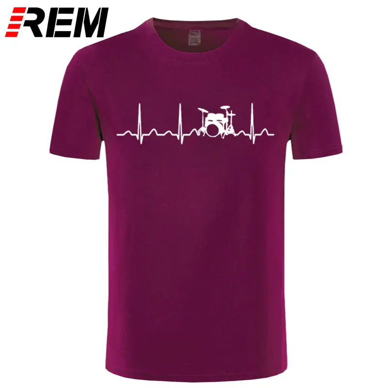 REM/футболки с принтом на заказ, Мужская футболка с короткими рукавами и круглым вырезом, футболка с барабаном, барабанщиком, сердцебиением