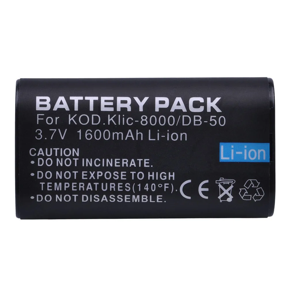 

1Pc 1600mAh KLIC-8000 KLIC8000 DB50 Battery DB-50 for KODAK Easyshare Zx1 ZxD Z612 Z712 Z812 Z1085 Z1015 Z1012 Z1485 Z8612 IS