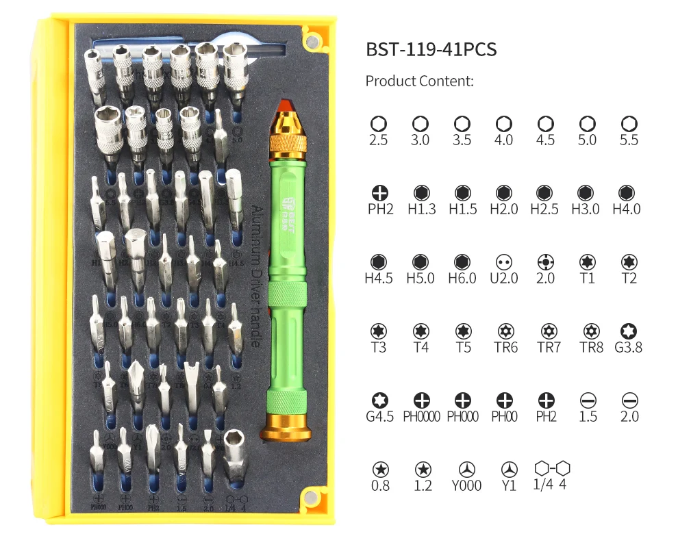 BST-118 Набор прецизионных отверток 67 в 1 Магнитный драйвер комплект с портативной сумкой для iphone 8, 8 Plus игровой консоли мобильного телефона