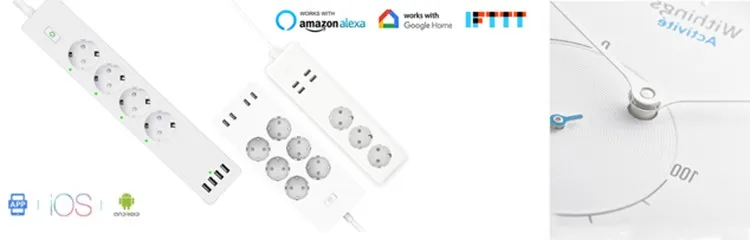 Excalibur UK Smart Plug Extension Lead With 4 Outlets & USB - WiFi Control For Alexa & Google Home