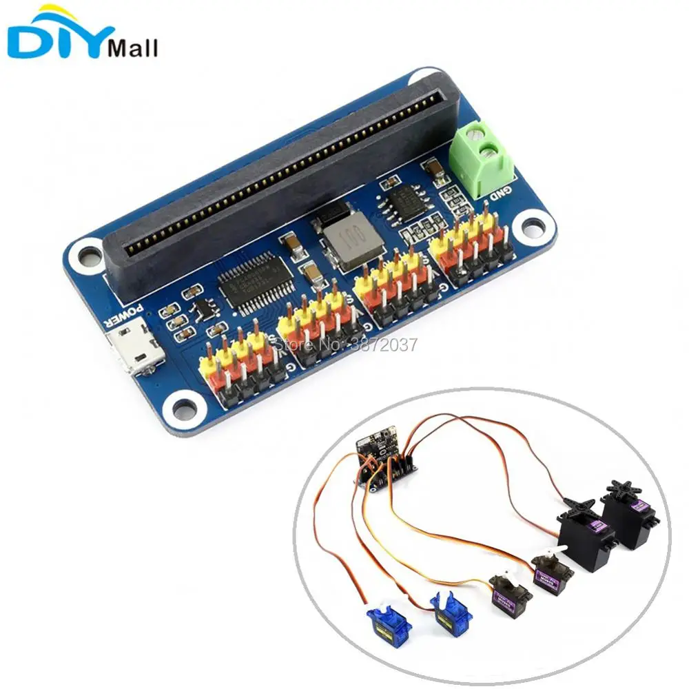 Сервопривод PCA9685 PWM 16 каналов 12 бит I2C 5 В 3 А плата сервопривода для BBC Micro:bit
