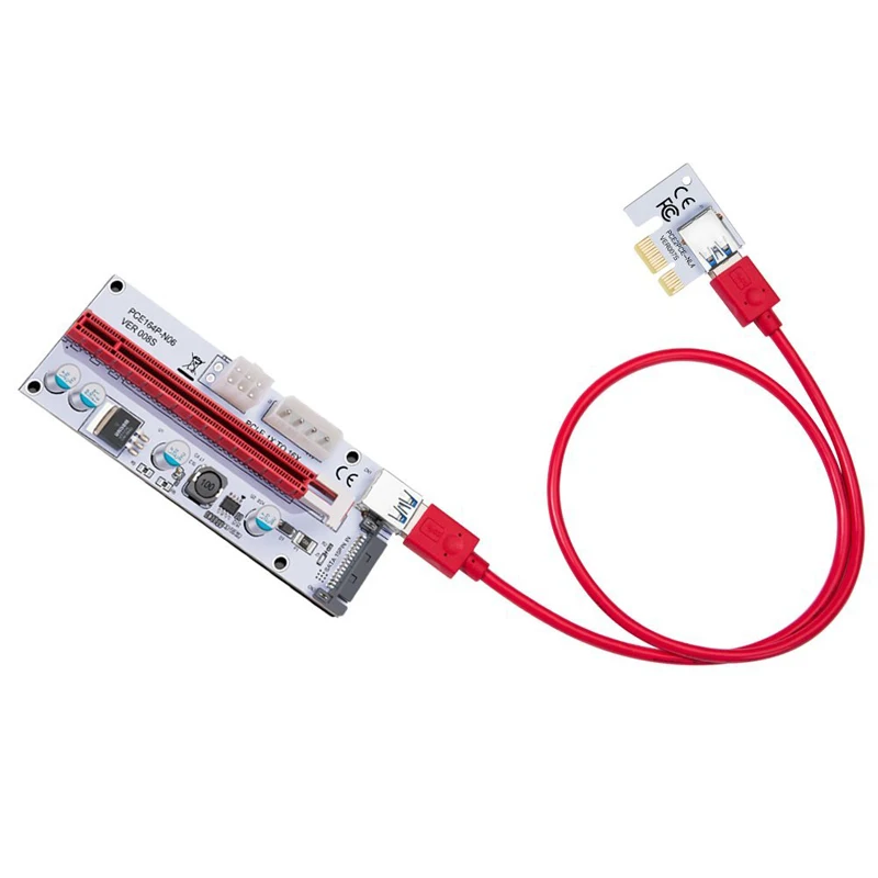 Новый 3 в 1 SATA 4Pin 6Pin источник питания PCI Express 1X до 16X Райзер карта USB3.0 Удлинительный