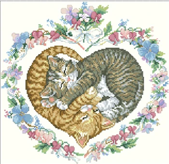 

needle counted cross stitch kits 14ct cat love flowers animals embroidery wedding decoration gift unprinted canvas high quality