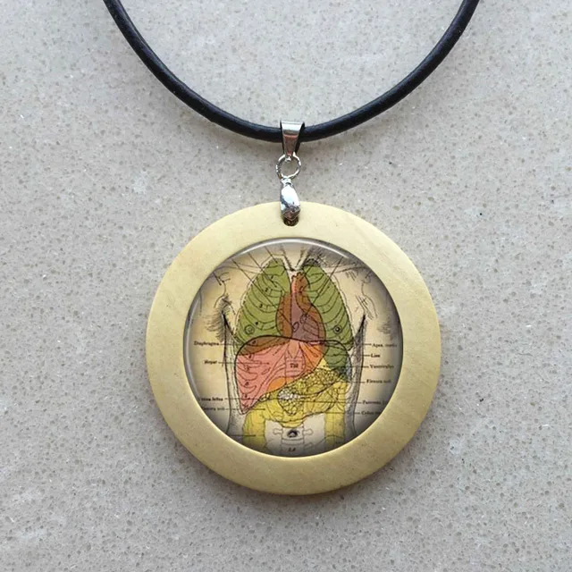 Human anatomy pendant internal organs anatomy necklace Anatomical