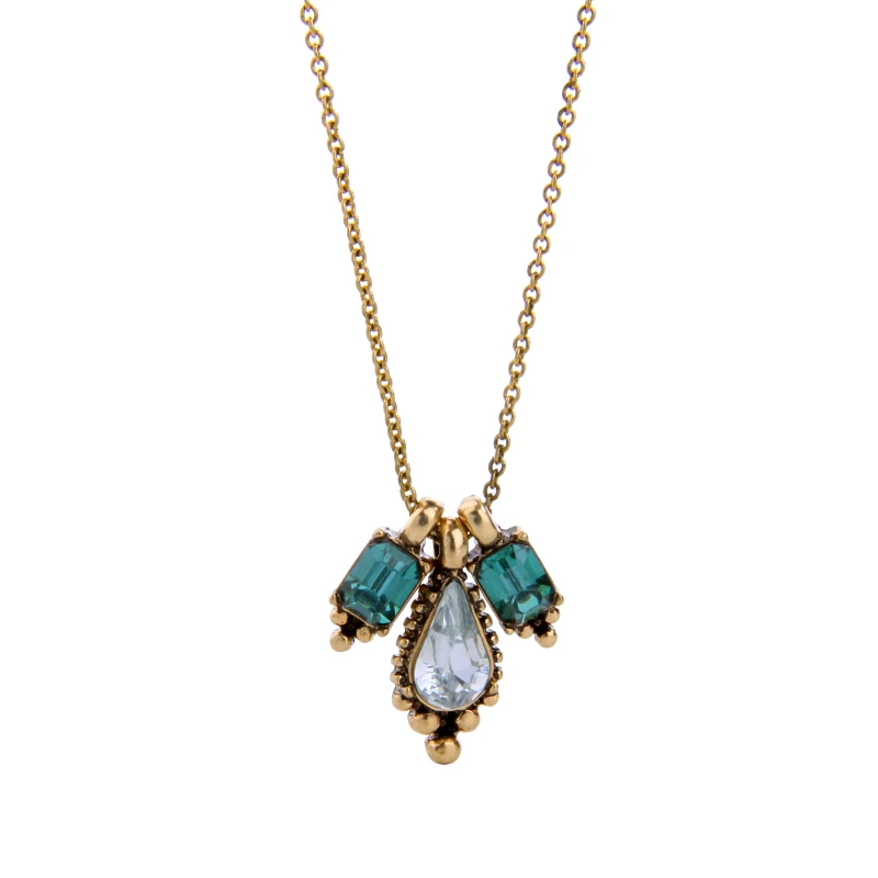 

Simple Women Jewelry Resin Rectangle Teardrop Pendant Necklace Fashion Daily Blue Vintage Necklace Wholesale