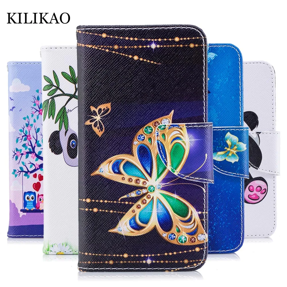 

KILIKAO PU Leather Case For Xiaomi Redmi 4X Case Flip Wallet Painted Print Phone Cases For Coque Xiaomi Redmi 4X Pro Case Cover