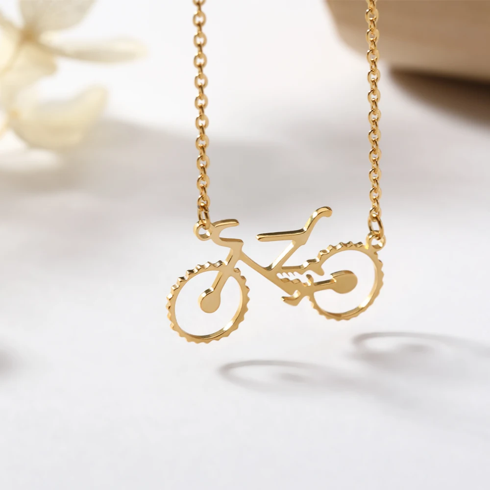 Bicycle Necklaces & Pendants Collier Charm Men Gold Chain Necklace For