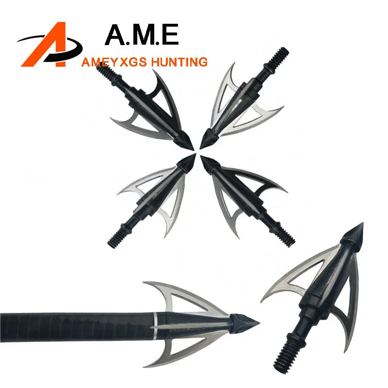 12pcs Stainless Steel 3 Fixed Blade Archery Broadheads 100 Grain Arrow