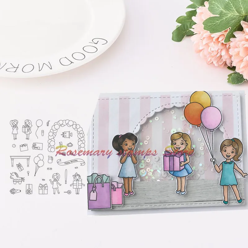 

Rosemary stamps Party Clear Silicone Stamp/Seal for DIY scrapbooking/photo album Decorative clear stamp sheets