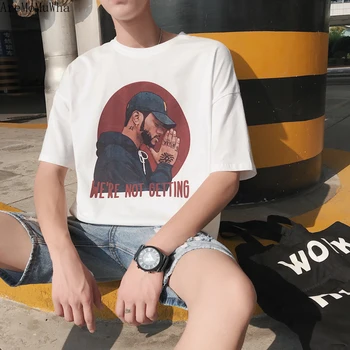 

AreMoMuWha Summer New Print Short-sleeved T-shirt Men's Trend Hip-hop Loose Half-sleeved Shirt Wild Personality Compassionate890