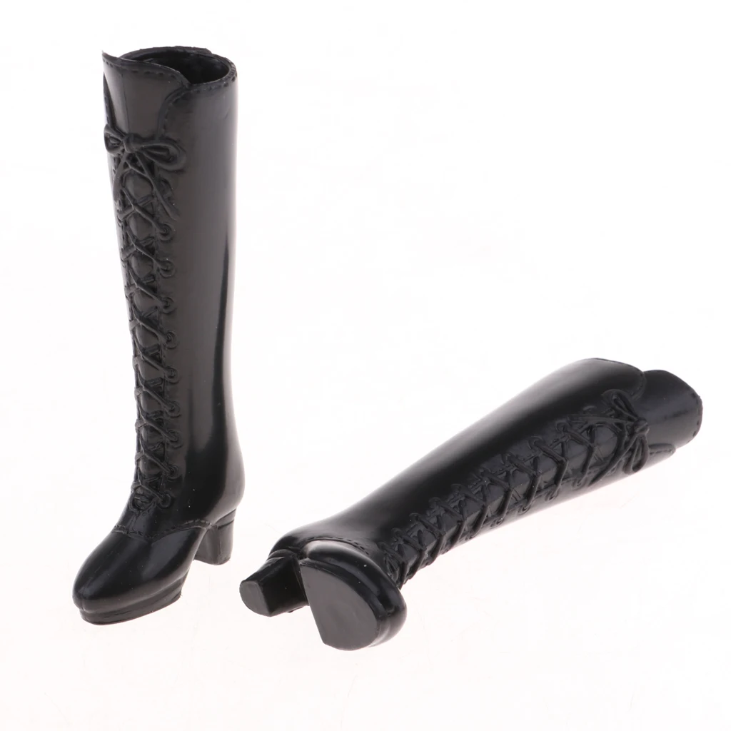Fashion Plastic Boots Rainshoes Shoes for 12inch Doll for DOD Dollfie 1/6 BJD Doll Outfit Black Doll Clothing Accessories
