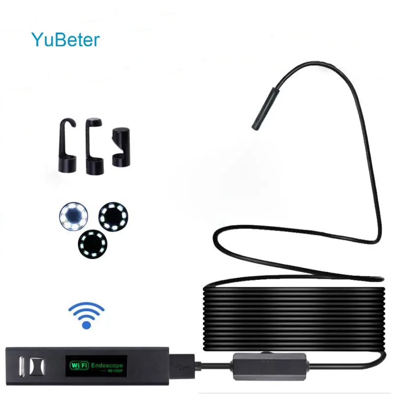 

YuBeter WIFI Endoscope USB Borescope Camera 1200P Waterproof Soft Hard Wire Cable 1/2/3.5/5/10 meter Inspection For IOS Android