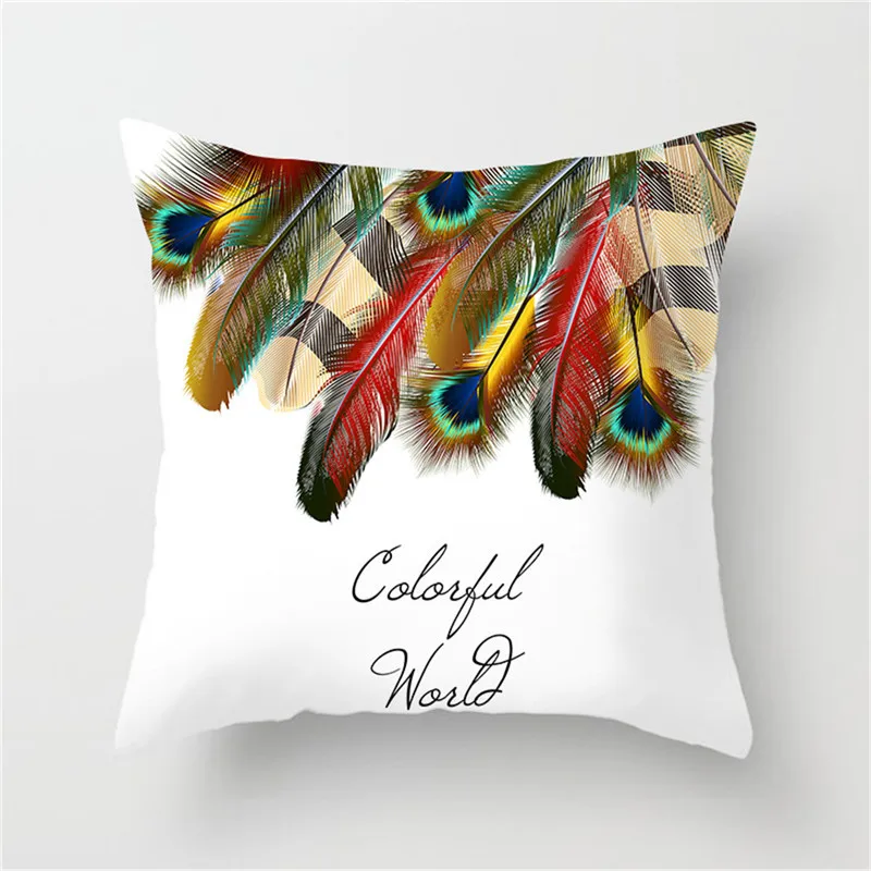 

Fuwatacchi Indian Style Printed Cushion Cover Feather Throw Pillow Cover Arrow Decorative Pillows Case for Home Sofa kussenhoes