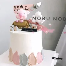 pig topper cake decoration birthday party supplies baby toys gifts for kids children cake decorating supplies pig cupcake topper baby pig pig walks