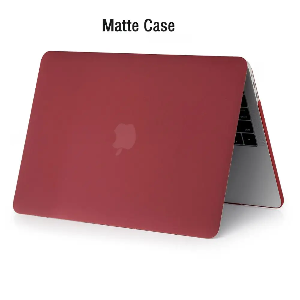 Защитный чехол для пульта матовый чехол для ноутбука MacBook Air 11 13 дюймов A1466 A1932 Pro 13 15 retina A1706 A1708 A1989 - Цвет: Matte Wine Red
