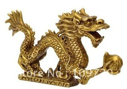 

0 Chinese tibet brass dragon figurine Statue Decoration