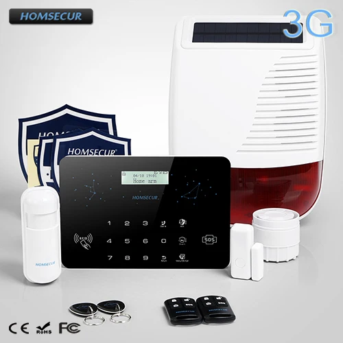 

HOMSECUR Wireless LCD 3G/Telphone Line SMS Autodial Home Security Alarm System LC03-3G