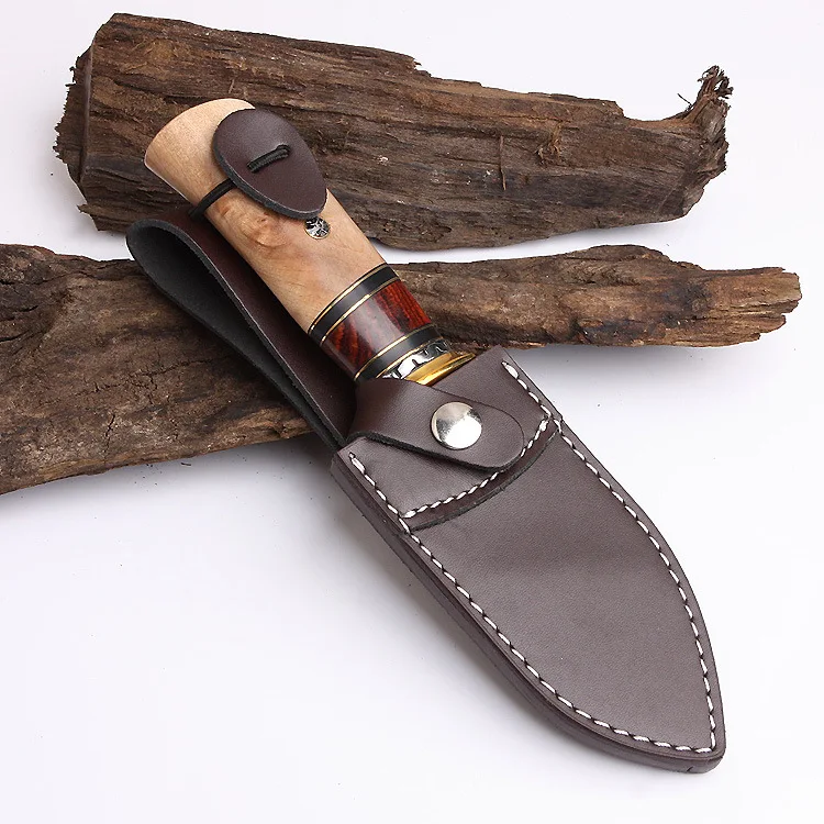 2017 New Heavy Duty Damascus Fixed Blade Hunting Knife Camping Tactical