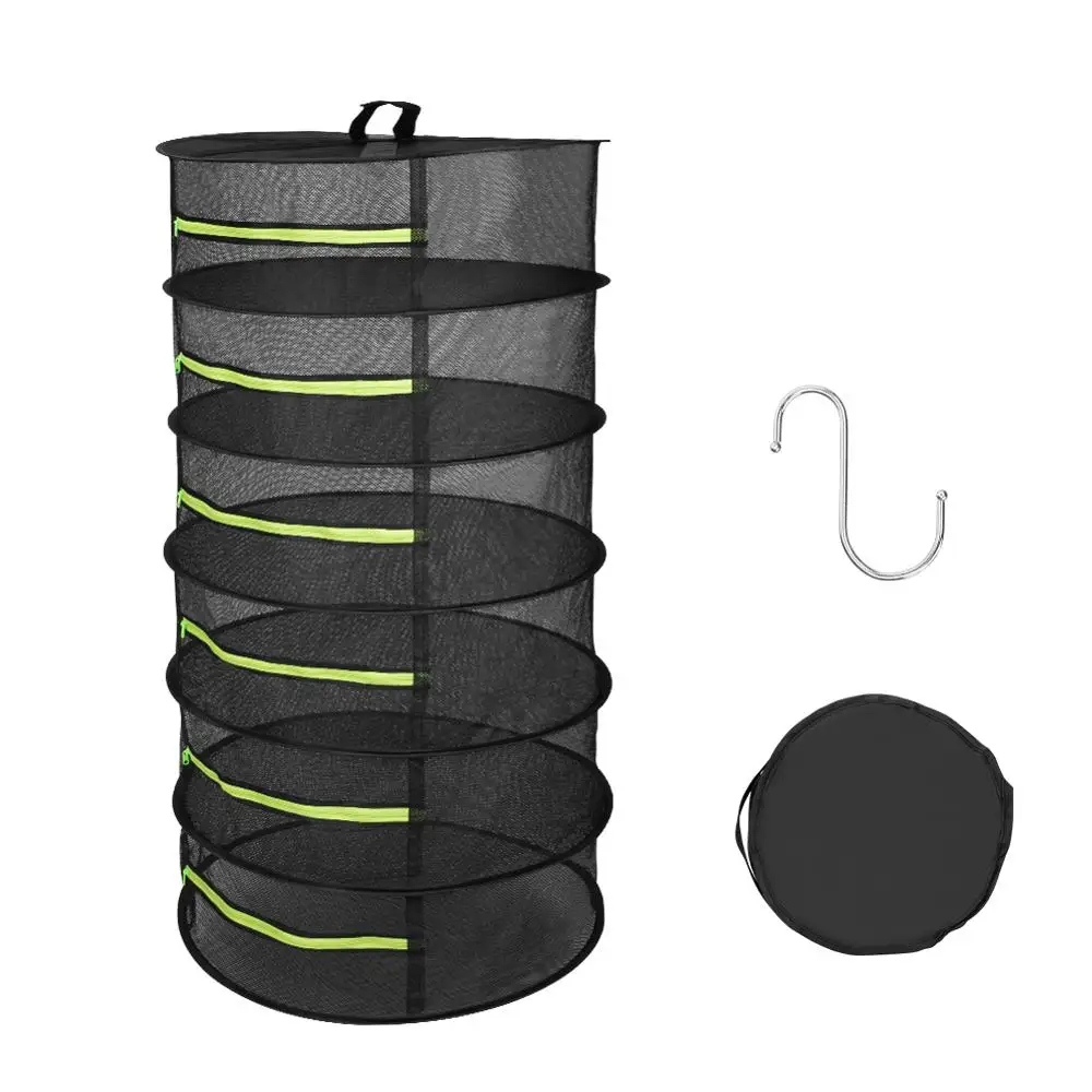 

Hanging Drying Net Rack With Zippers 6 Tiers Breathable Durable Mesh Shelf for Plant Vegetable Flowers Herb Drying Net tool