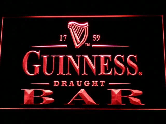 090 Guinness Draught Beer Bar светодиодный неоновый светильник с выключателем вкл/выкл 20 +
