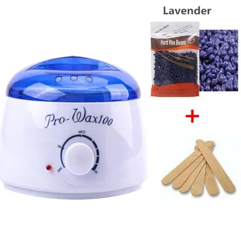 

300g Hot Film Hard Wax Hair Removal Bean+Wiping Stick 6pcs+Hot Wax Warmer Heater Pot Depilatory Machine Epilator for Bikini