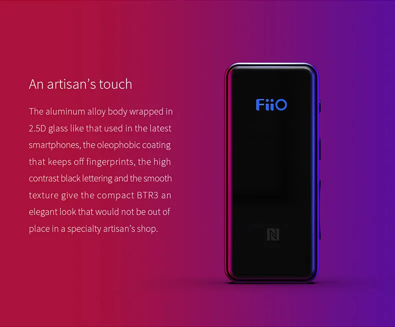 FiiO BTR3 портативный высококачественный Bluetooth усилитель поддержка s USB DAC Поддержка всех беспроводных звуковых форматов One-touch NFC AK4376A