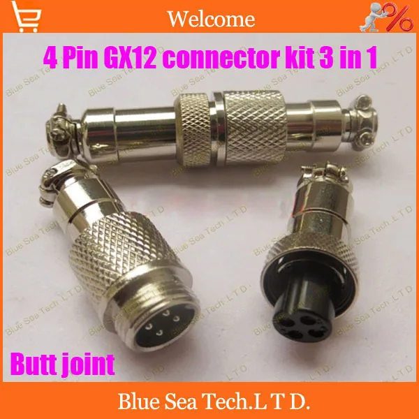 

4 Pin 12mm Male & Female Butt joint Connector kit GX12 Socket+Plug,RS765 Aviation plug interface,circular connector