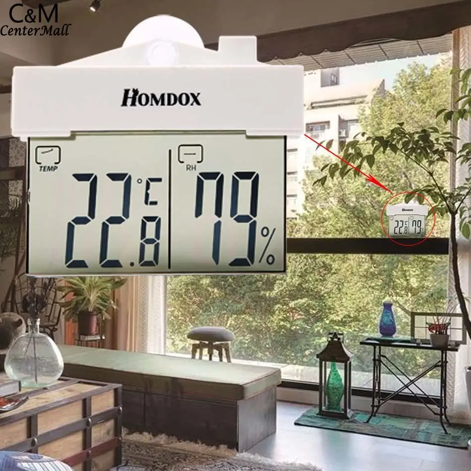 Окно Ванная комната термометр lcd Dostmannlarge термометр цифровой Ручной присоски пользователя TFA с - Цвет: White