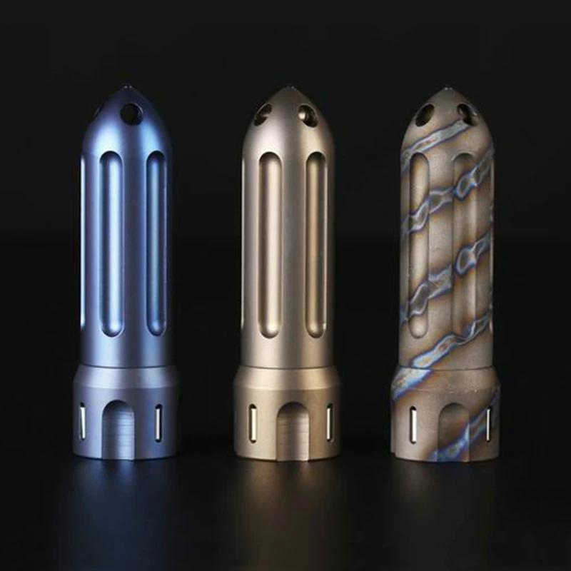

EDC Titanium Alloy Portable Sealed Waterproof Container Capsule Bottle Can Medicine Box Storage EDC Tools with Ceramic Beads