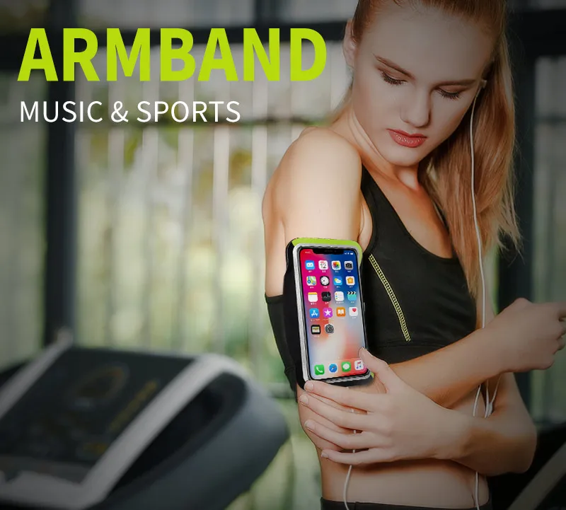 Спортивная повязка на руку для iPhone 11 Pro Max XS 7 8 Huawei Xiaomi Redmi Note ремень сумка спортзала