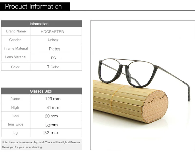 HDCRAFTER винтажные полуоправы очки деревянные оптические очки оправа очки в бамбуковой оправе оправы для очков мужские очки для чтения