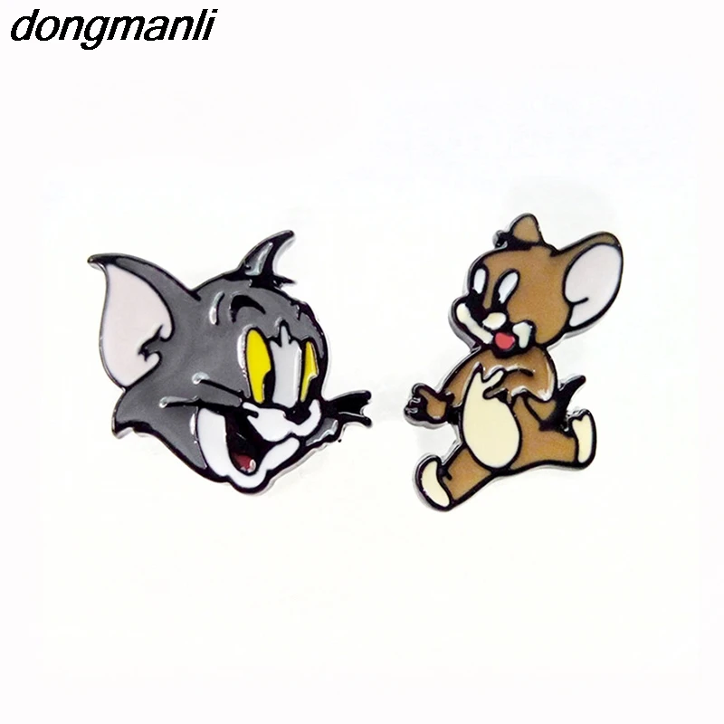 Лидер продаж, классические милые аниме Мультяшные асимметричные серьги-гвоздики с животными для девочек, подарок для детей, F148