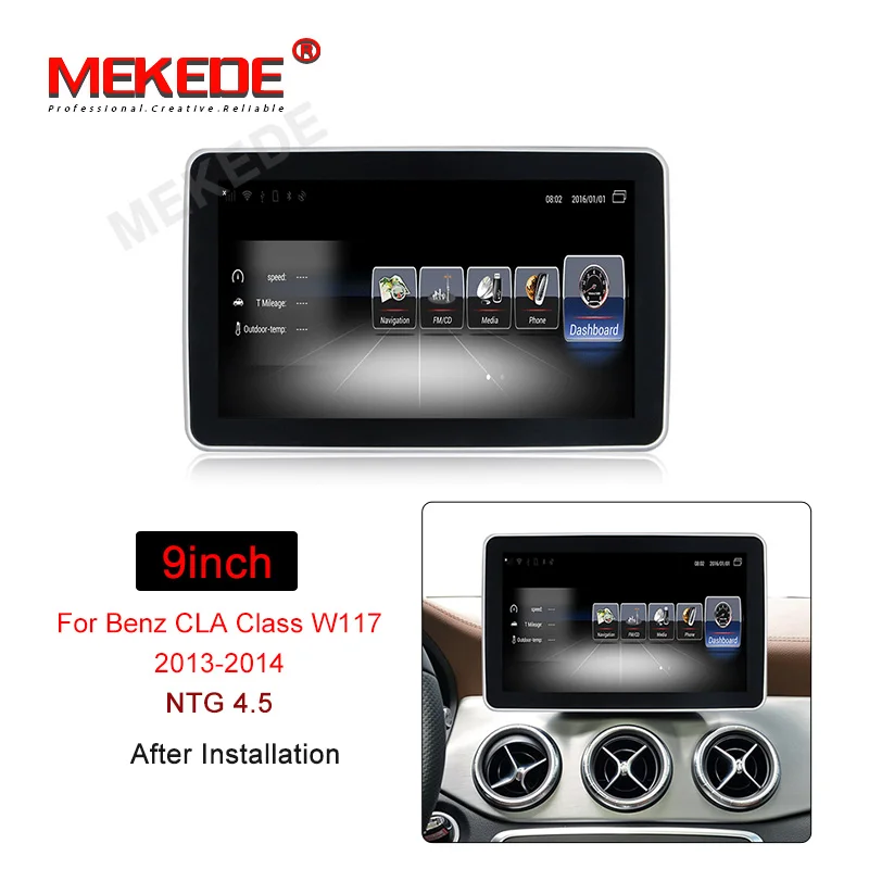 MEKEDE 3+ 32G Автомобильный мультимедийный плеер Android 7,1 автомобильный dvd-радиоплеер для Benz cla Class C117 X117 W117 2013- 4G lte BT wifi - Цвет: 9inch NTG 4.5