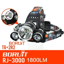 DHL 20 шт./лот Boruit RJ-3000 3x XM-L T6+ 2R5 светодиодный фара головного света фар