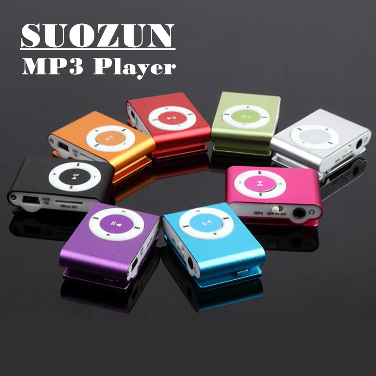 SUOZUN зеркало Портативный MP3 player мини клип плеер Металлический USB Музыка Media Player