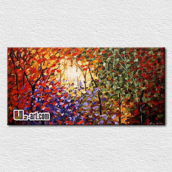 

Palette knife modern paintings on canvas on the office room fresh plant oil painting for home decoration