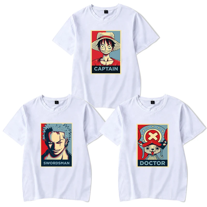 

Anime One Piece T Shirt Captain Luffy Swordsman Zoro Women Men Harajuku Tops Summer Short Sleeve Streetwear T-shirt Plus Size