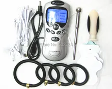 Electric Shock Bondage Kit Gear Therapy Massager Adult Games Sex Product Toys Cock Ring Penis Plug Butt Anal Plug Pads YC-ST001S