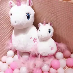 Милый единорог с длинным хвостом чучела Kawaii мягкий Розовый Единорог плюшевая кукла игрушки для детей креативный подарок на день рождения